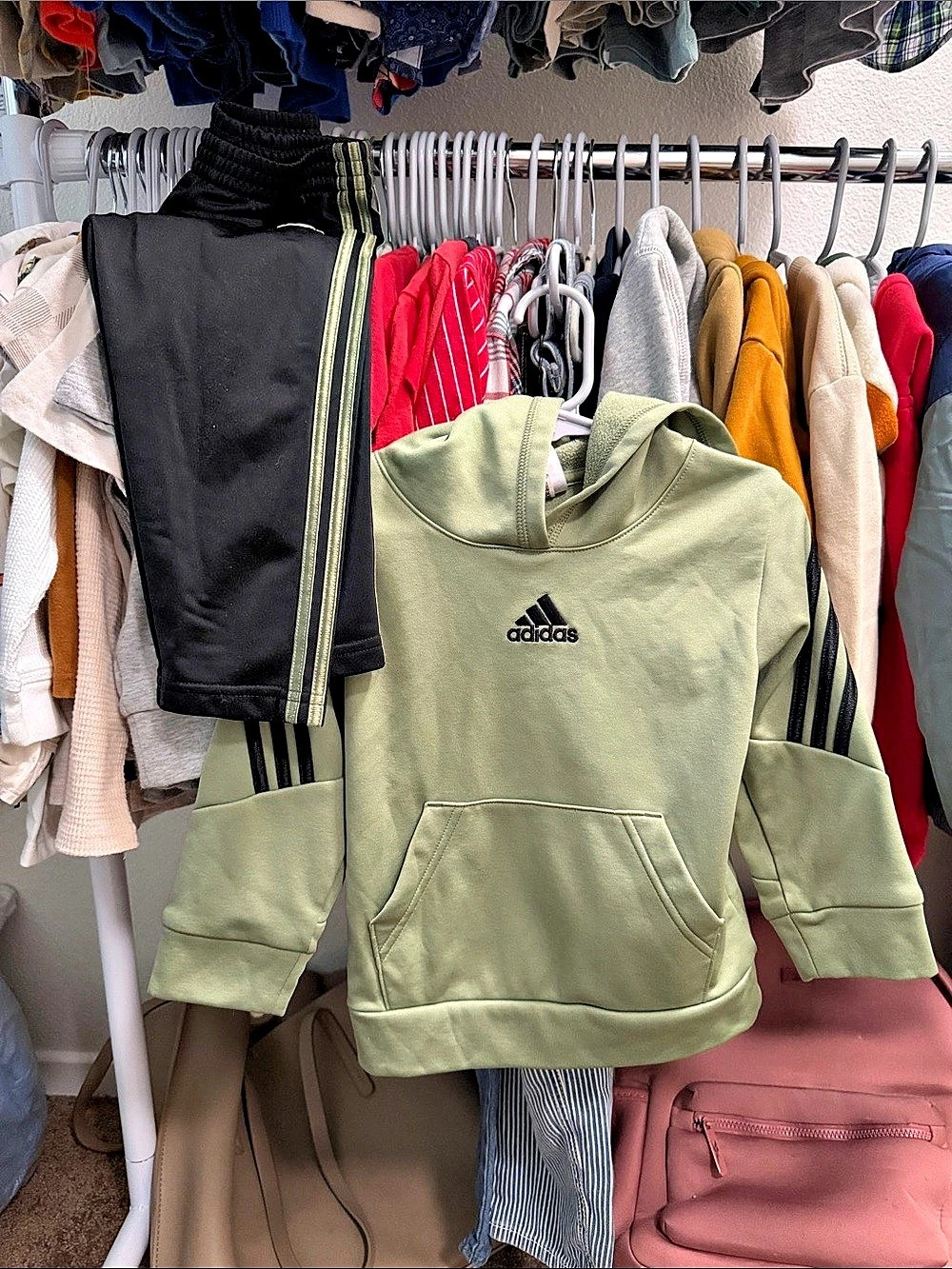 adidas Youth Essentials Fleece Hoodie Kids Green & Black